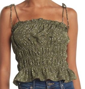 Strappy Tie Shoulder Printed Cami Tank Top